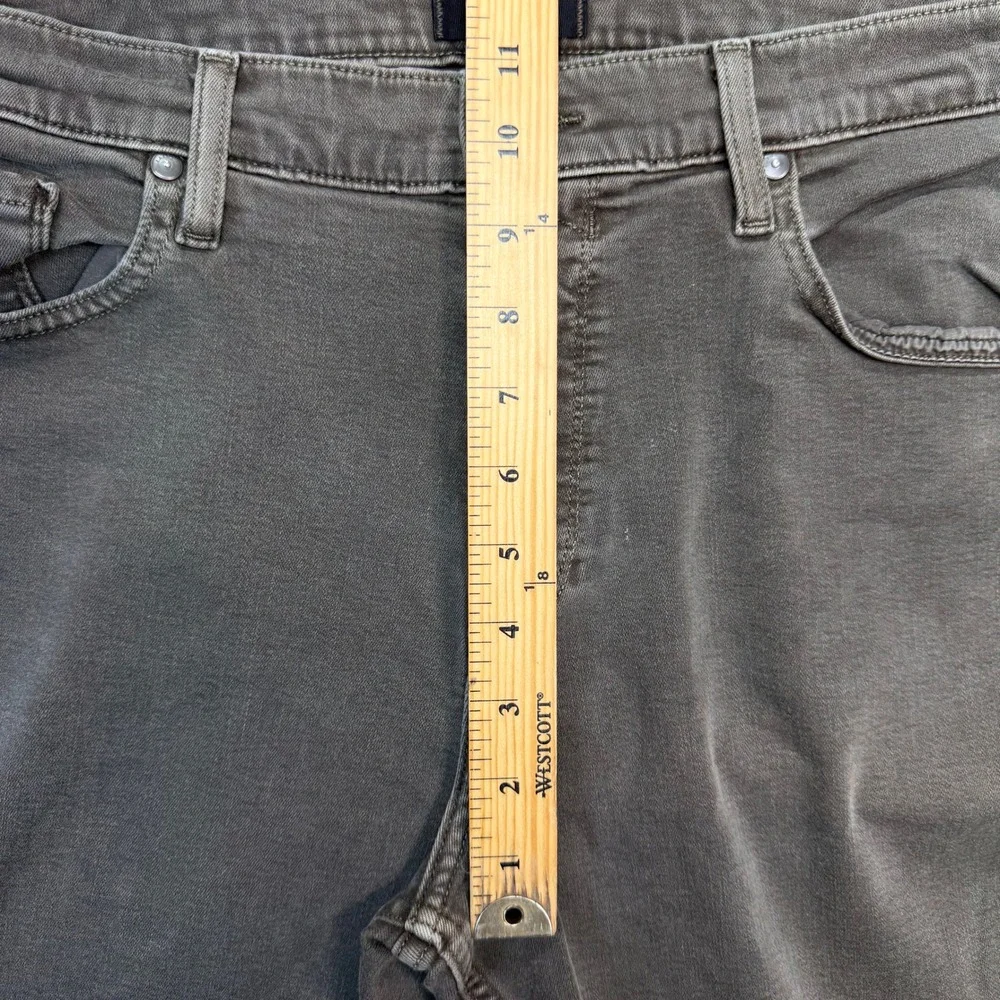 Paige Federal Pants Mens 38x30 Gray Green Slim Straight Leg Rayon Stretch Casual